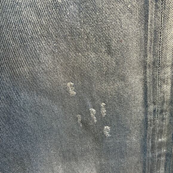EB Denim Silver Coated Jeans Women 26 $320 MSRP Straight High Rise Festival Rave - Picture 11 of 16